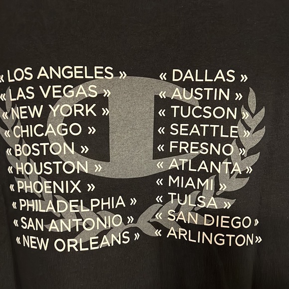 CHAMPION Big C Logo Embroidered Black 2XL Vintage 90s Heavyweight Tee Shirt - Picture 6 of 6